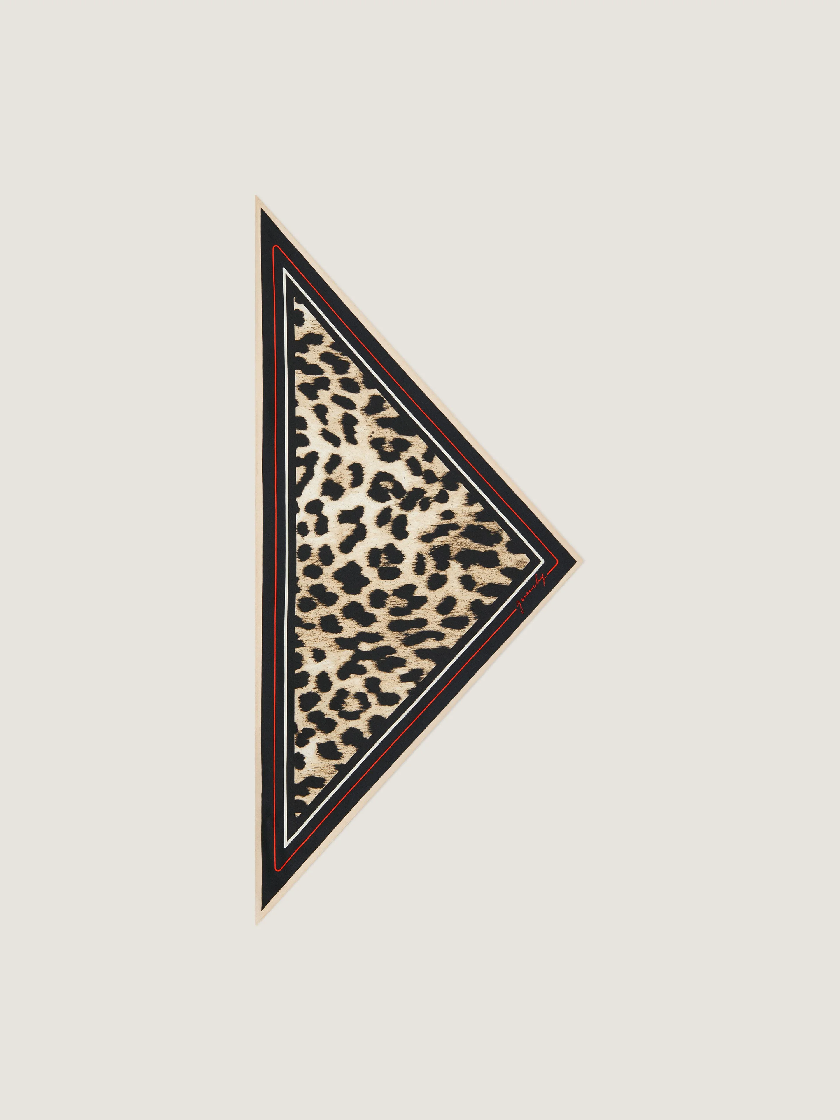 TRIANGLE IN SILK WITH LEOPARD PRINT - 1