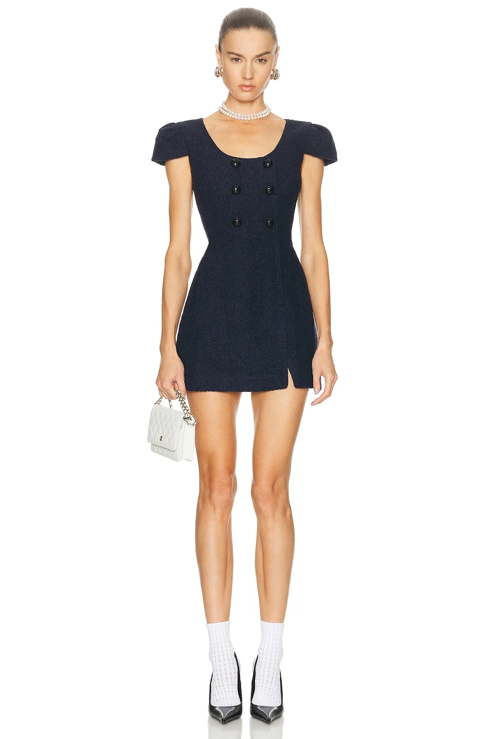 Textured Boucle Mini Dress - 1