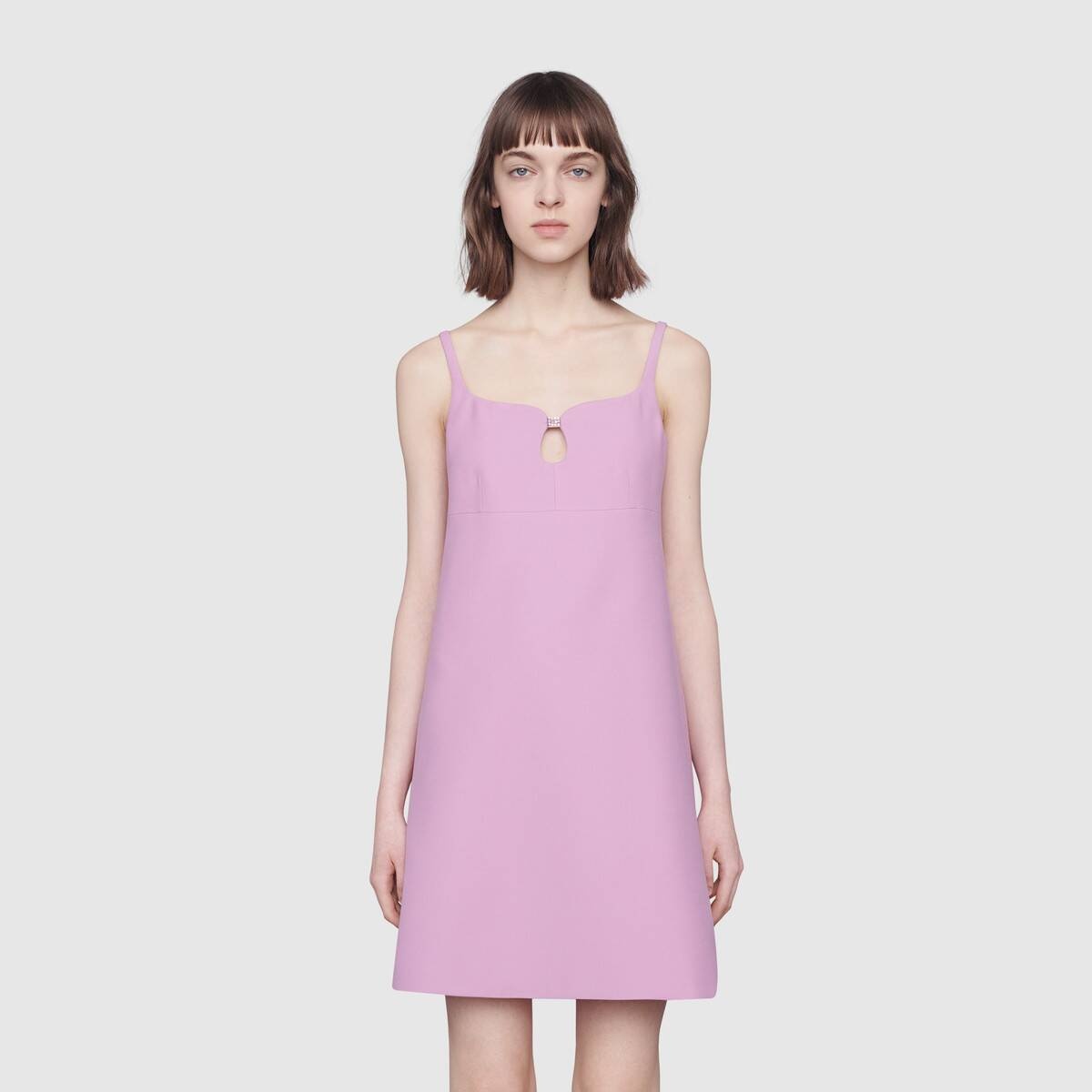 Short wool silk dress with Square G - 3