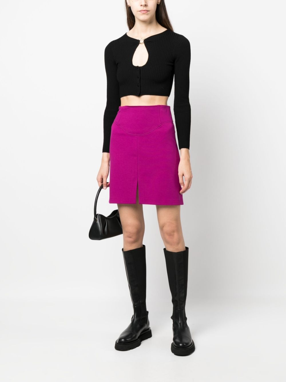 panelled high-waisted skirt - 2
