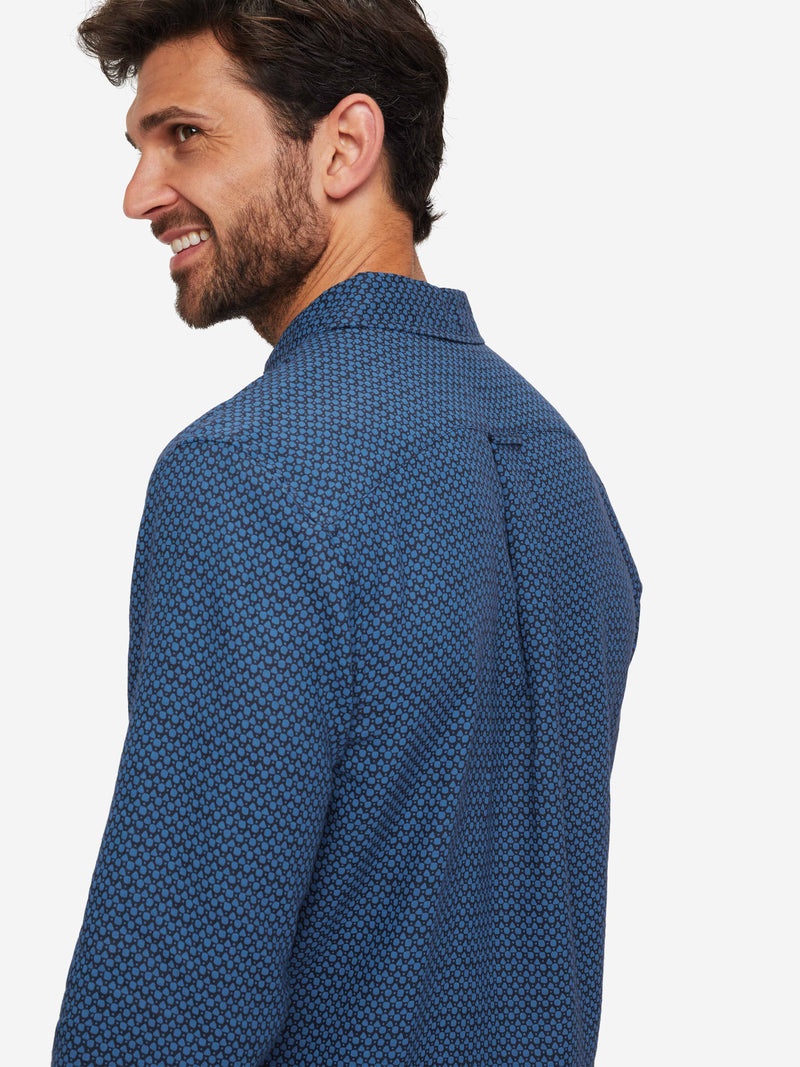 Men's Shirt Milan 16 Linen Navy - 6