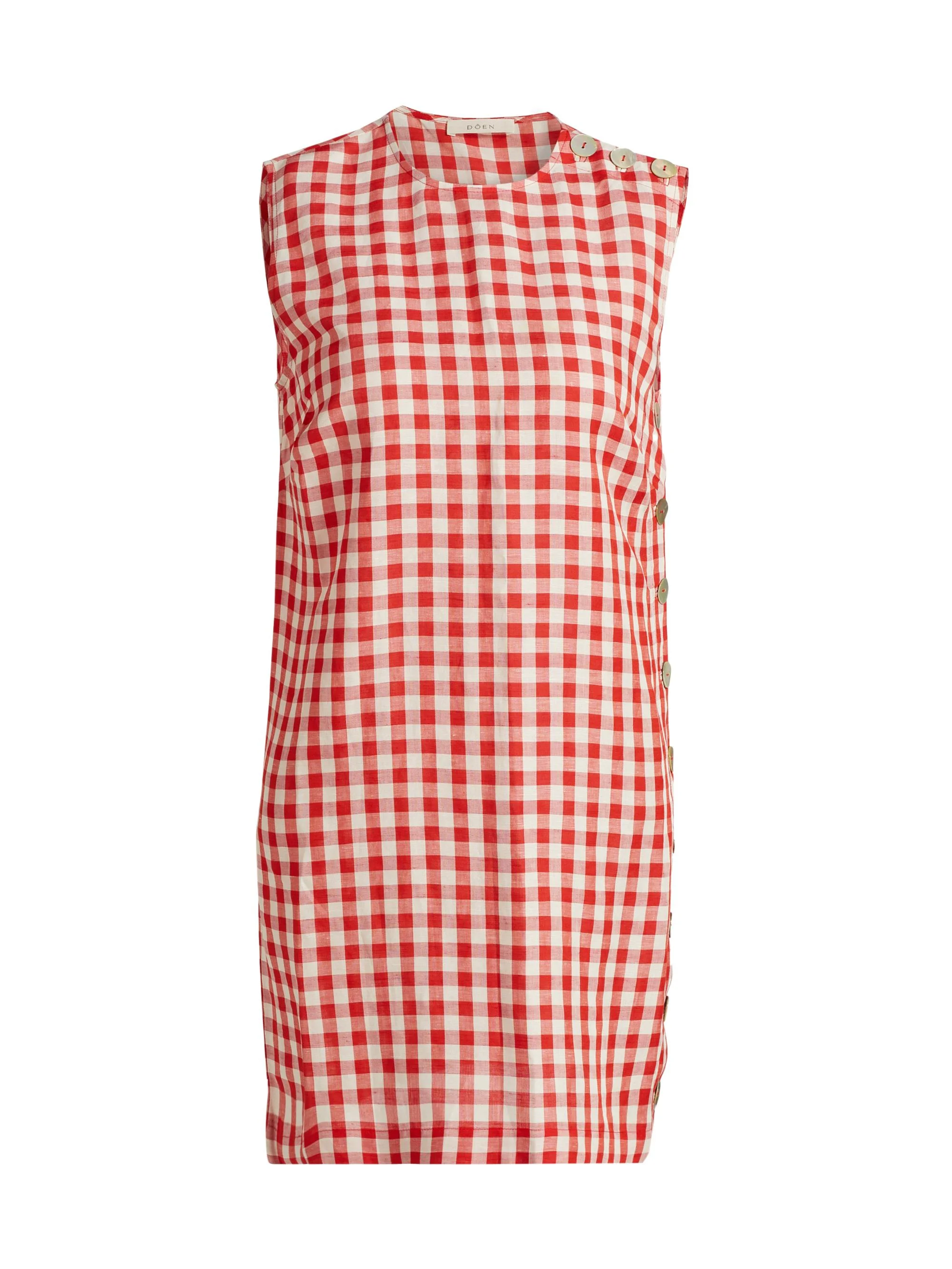 Women's Coralie Gingham Mini Shift Dress - Scarlet Marilyn Gingham - 1