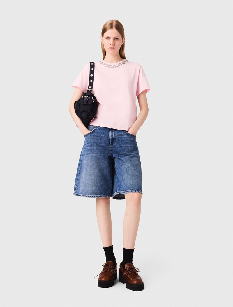 maje Short-sleeve jewel neck T-shirt outlook