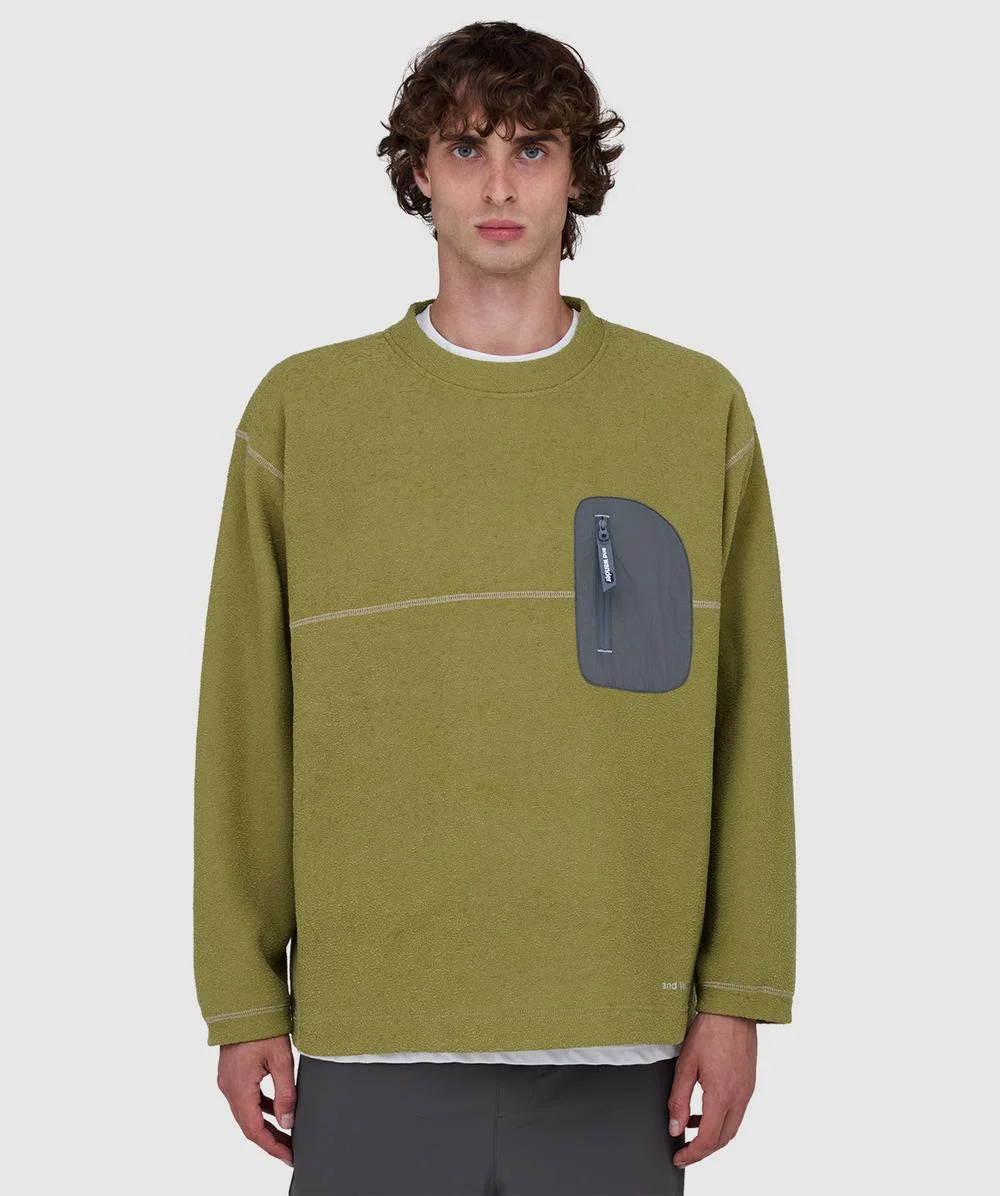 PE warm pile crewneck sweater - 1