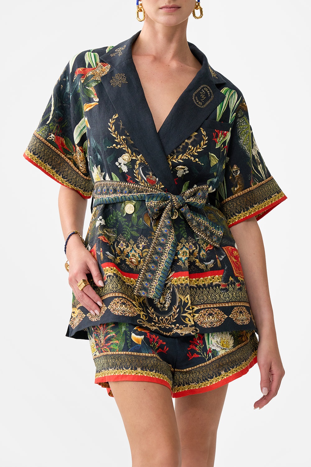 DOUBLE BREASTED SHORT SLEEVE JACKET - 5