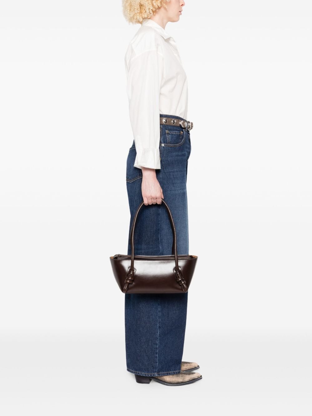 Fleca knot-detail leather shoulder bag - 2