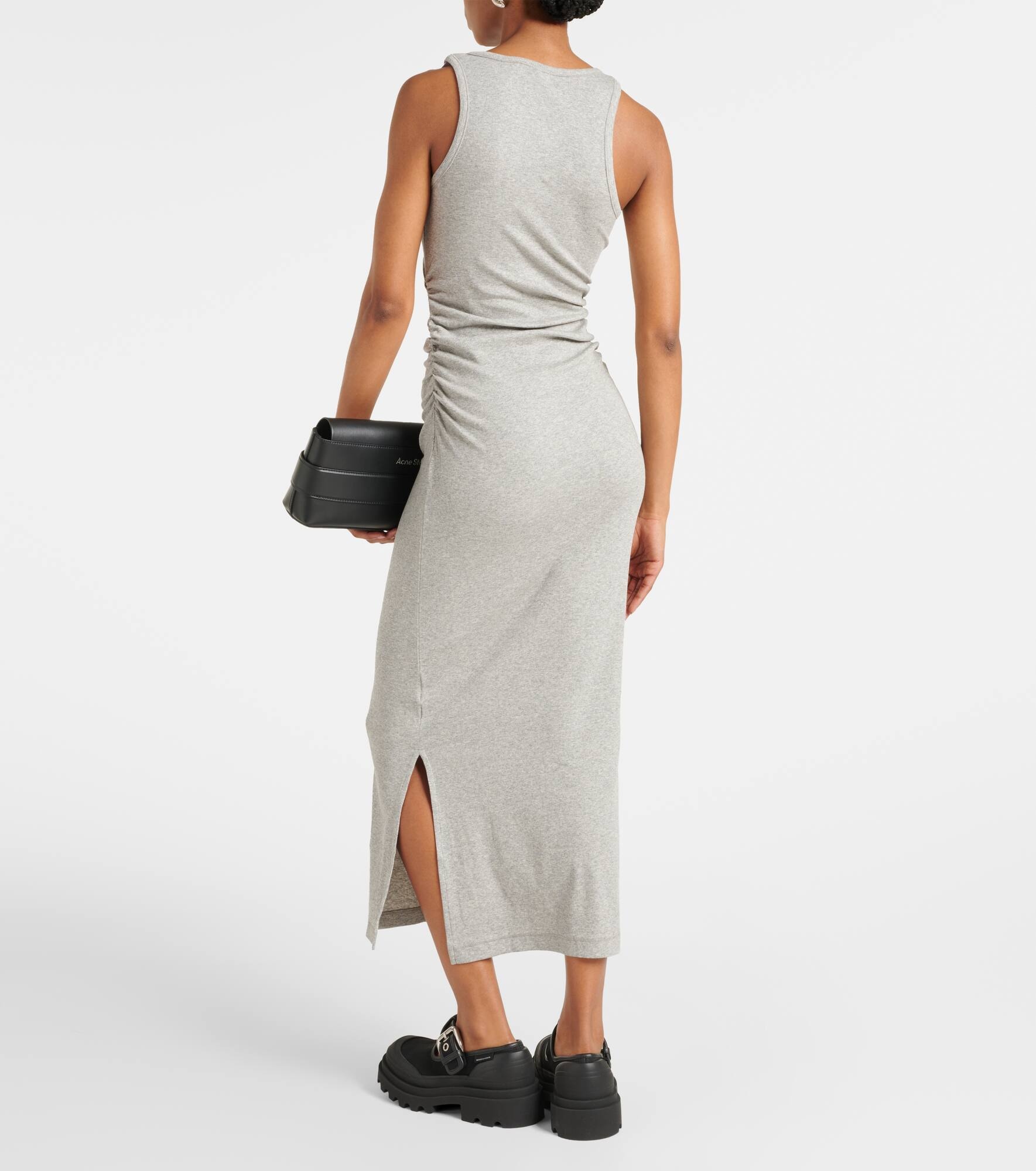 Ribbed-knit cotton-blend midi dress - 3