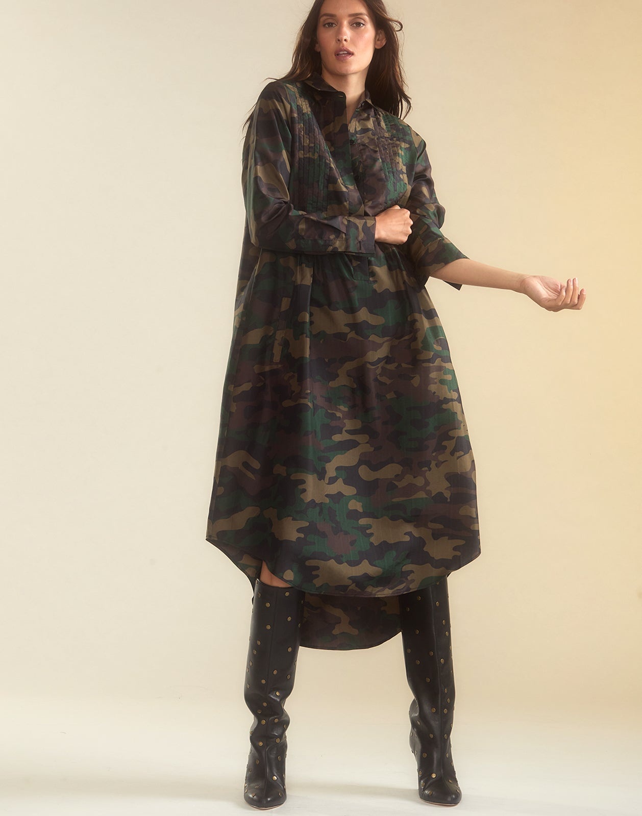 Undercover Silk Taffeta Shirt Dress - 2