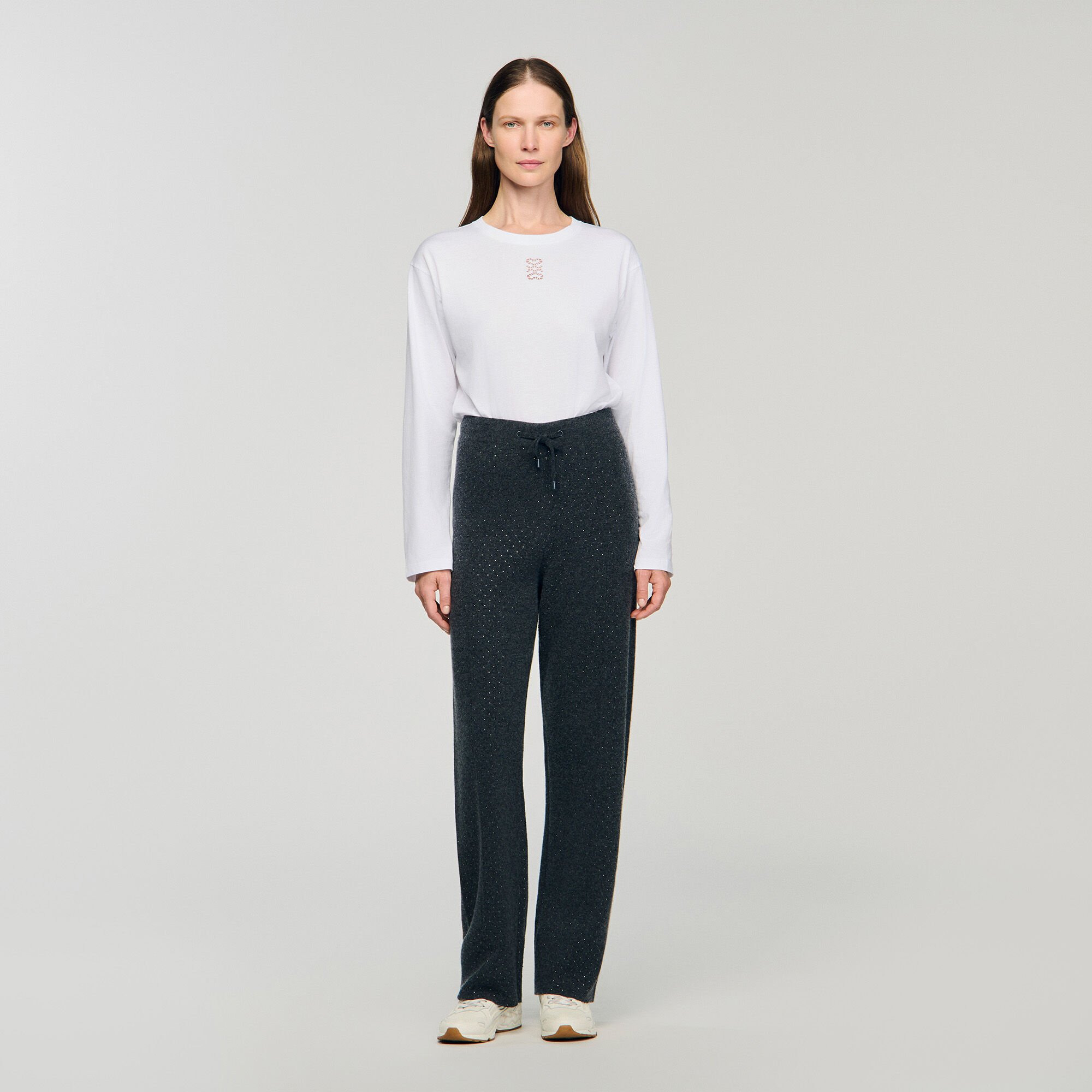 KNIT RHINESTONE-COVERED PANTS - 2