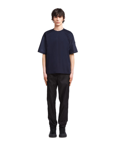 Prada Stretch cotton T-shirt with Re-Nylon details outlook