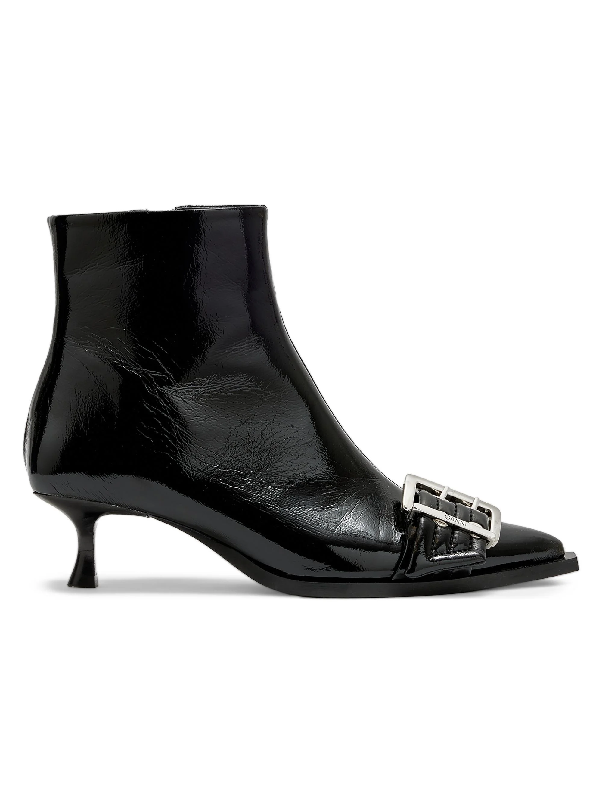 Women's 50MM Buckle-Detail Faux-Leather Boots - Black - 1