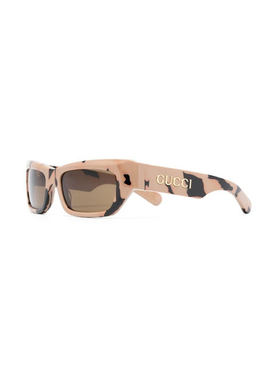 GUCCI camouflage-pattern biker-style sunglasses outlook