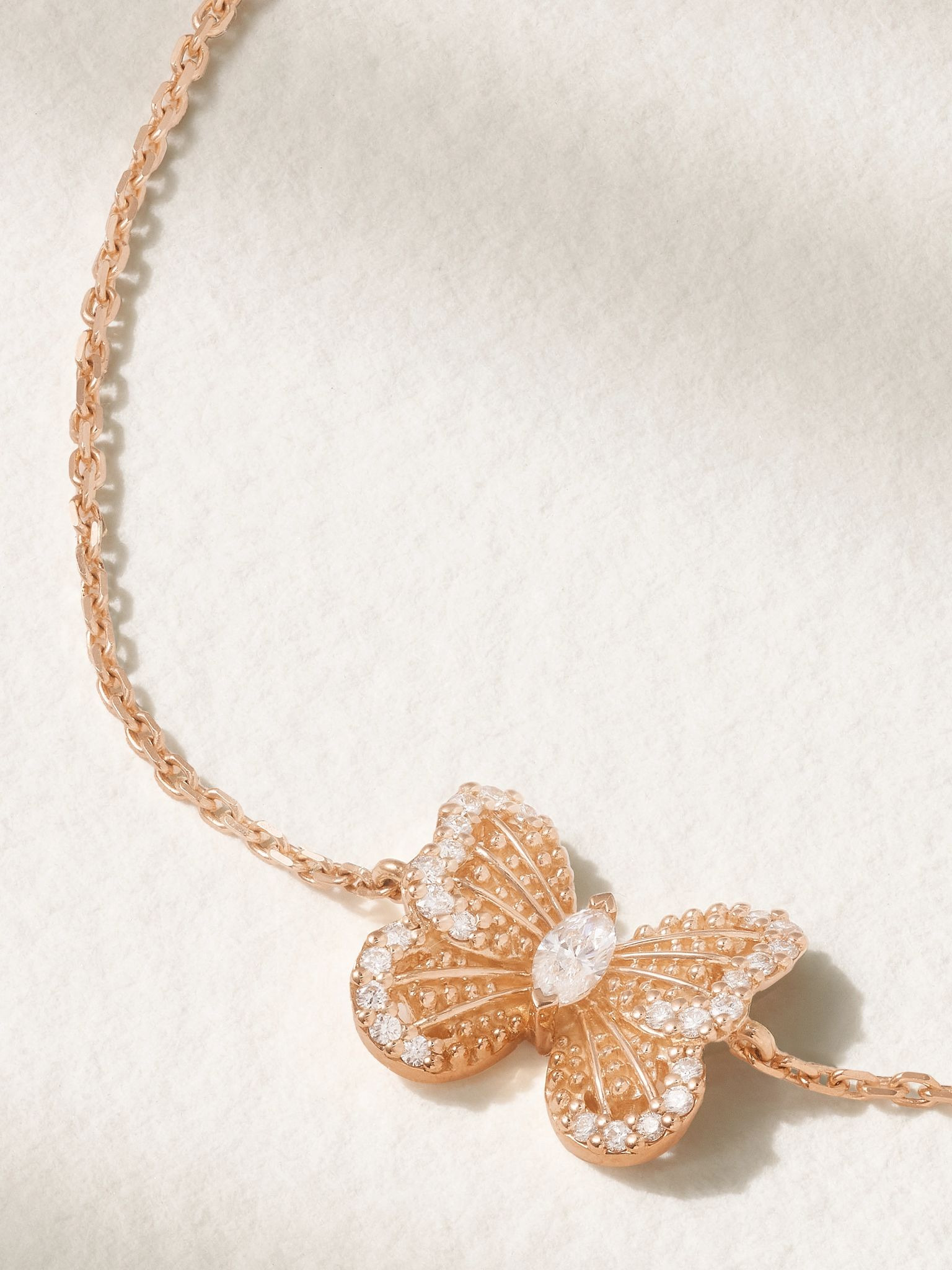 Portraits of Nature Butterfly 18-karat rose gold diamond bracelet Gold - 4