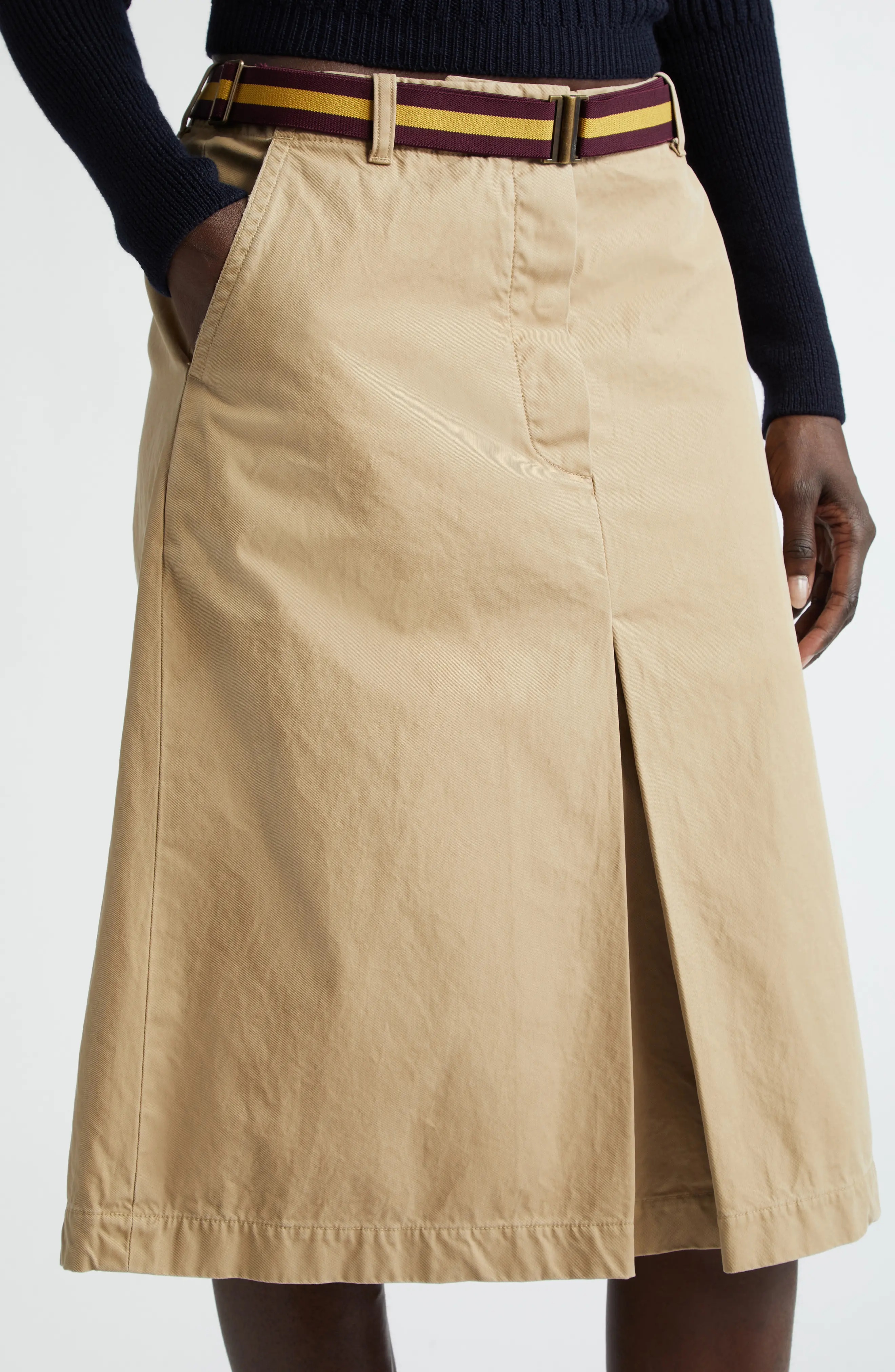 Dries Van Noten Belted Chino Skirt | nordstrom | REVERSIBLE
