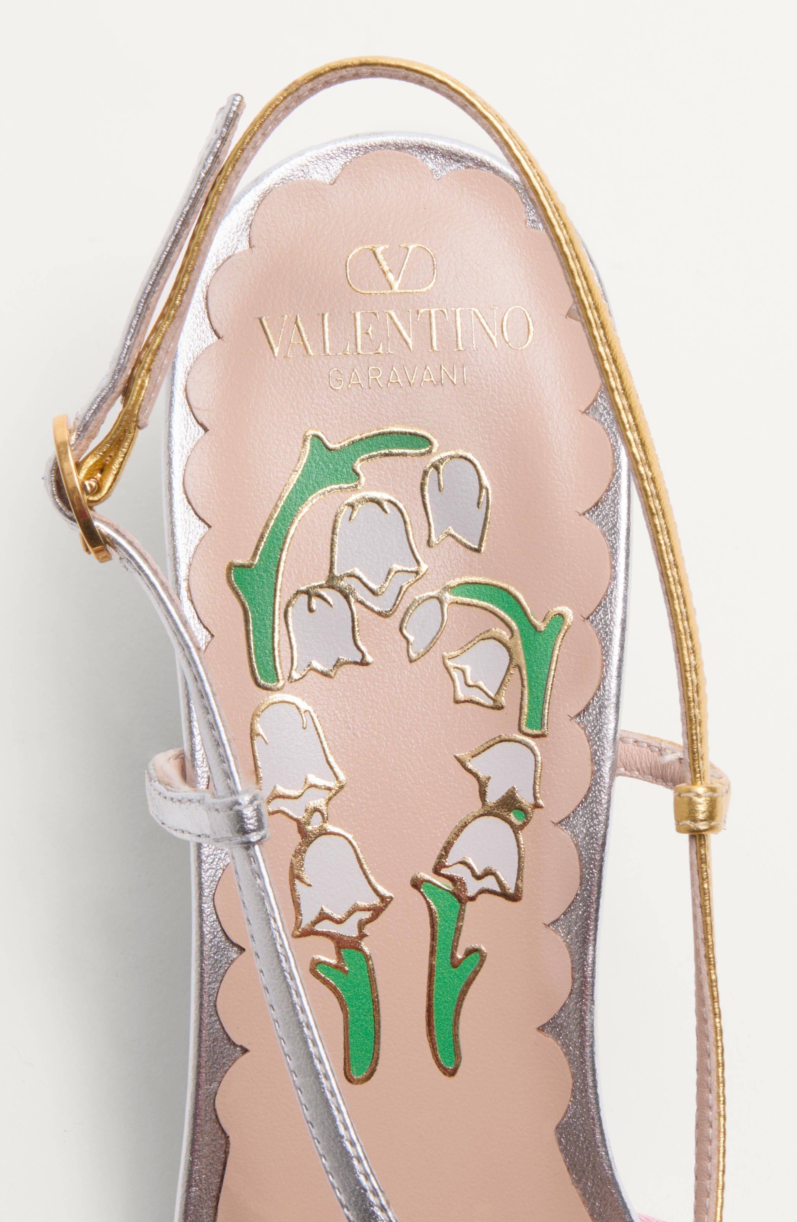 Valentino Garavani Bowow Slingback Pump in Bubble/Silver/Gold at Nordstrom - 8