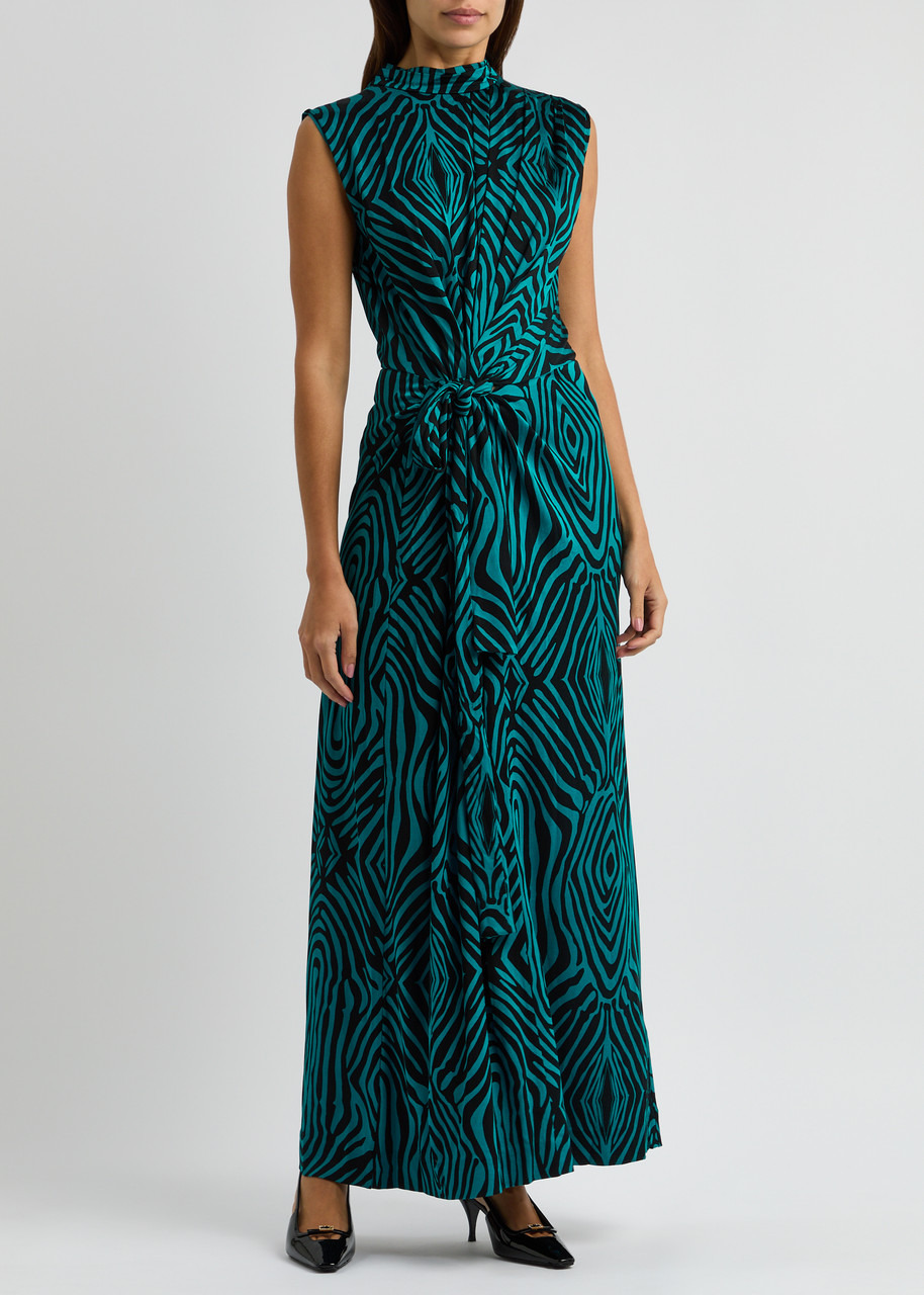 Diane Von Furstenberg Geri Zebra-print Jersey Maxi Dress - 2