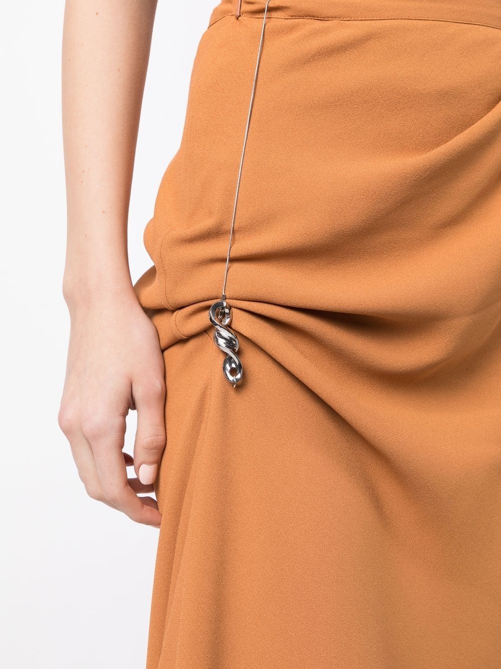 high-waisted ruched midi skirt - 5