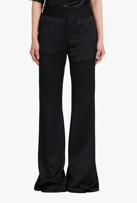 Black eco-designed satiny pants - 5