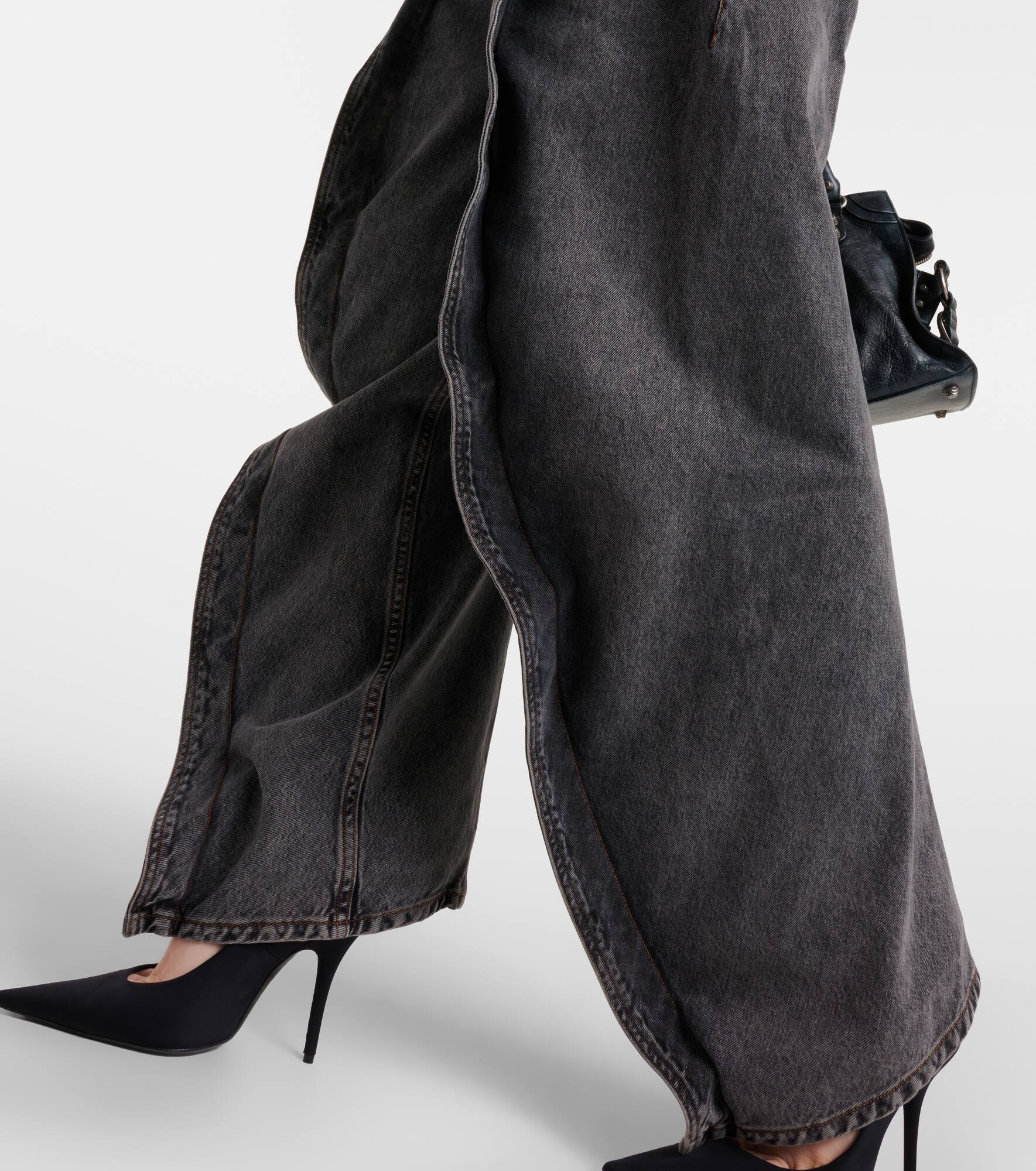 Paneled straight jeans - 5
