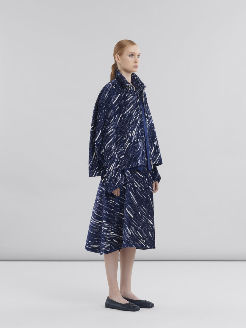 BLUE WOOL-CASHMERE CARDIGAN WITH MARNI MENDING 5