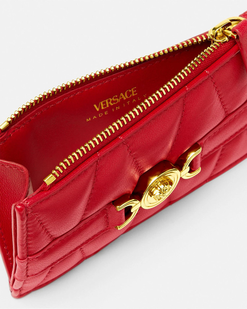 VERSACE Medusa '95 Quilted Zip Card Holder outlook