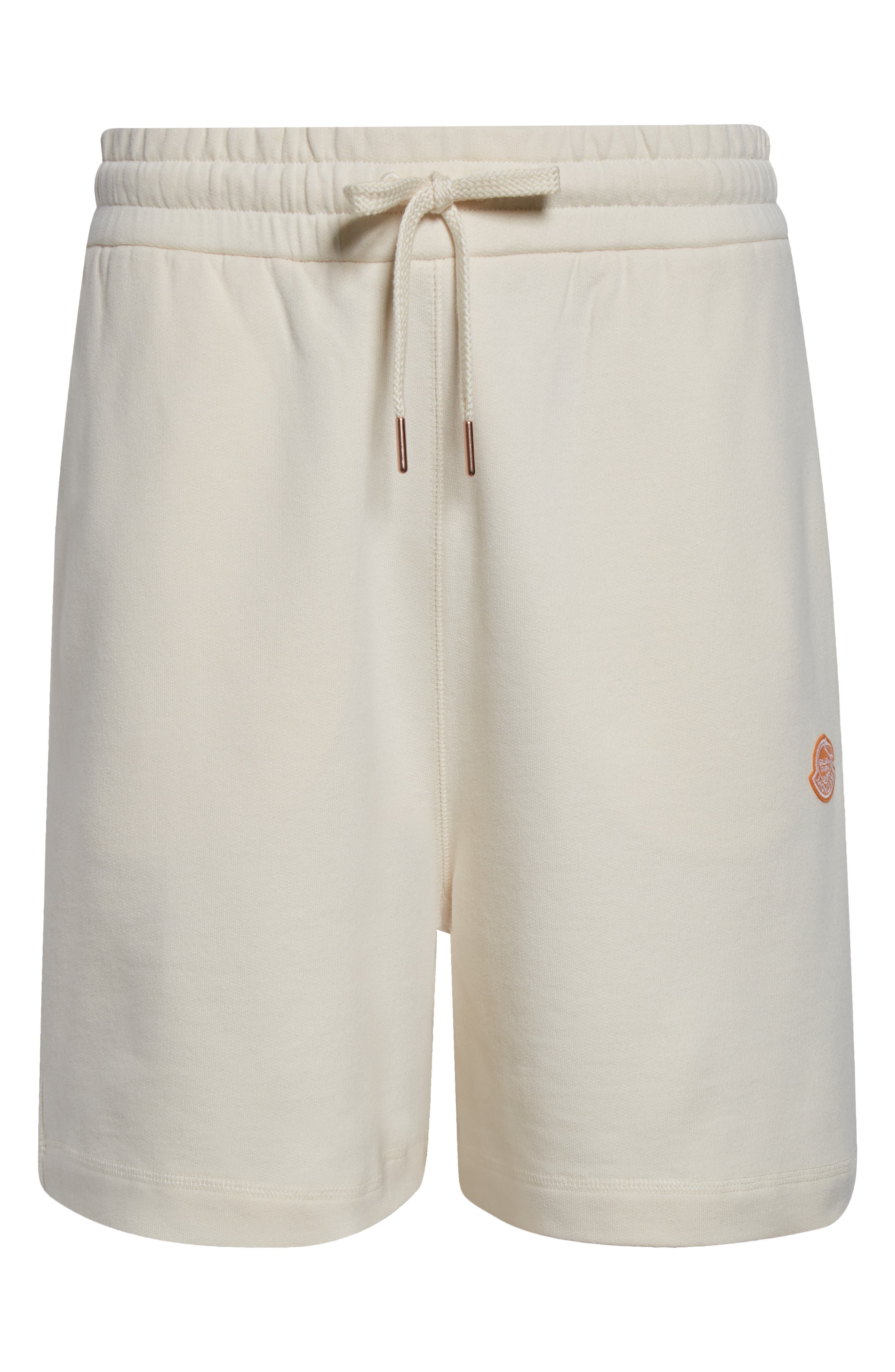 Moncler Logo Patch Drawstring Sweat Shorts in Natural at Nordstrom - 6