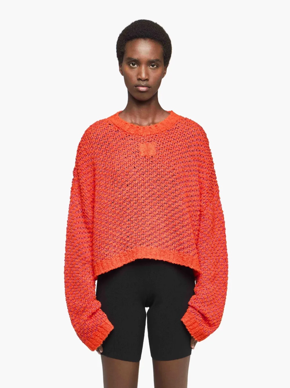 CROPPED OPEN STITCH SWEATER - 2