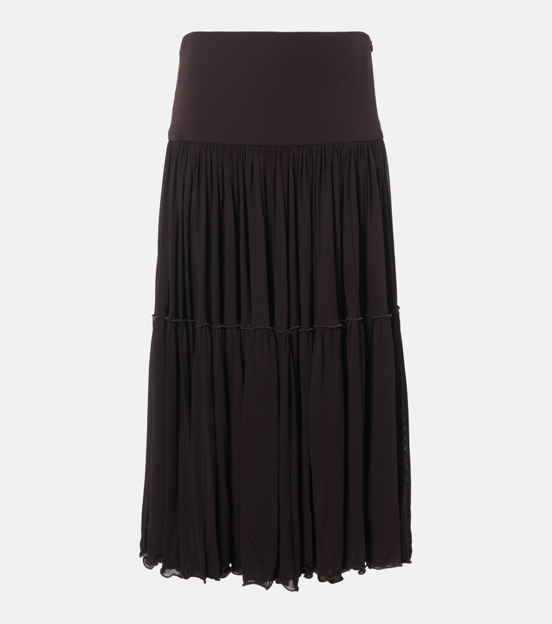 Pleated georgette midi skirt - 1