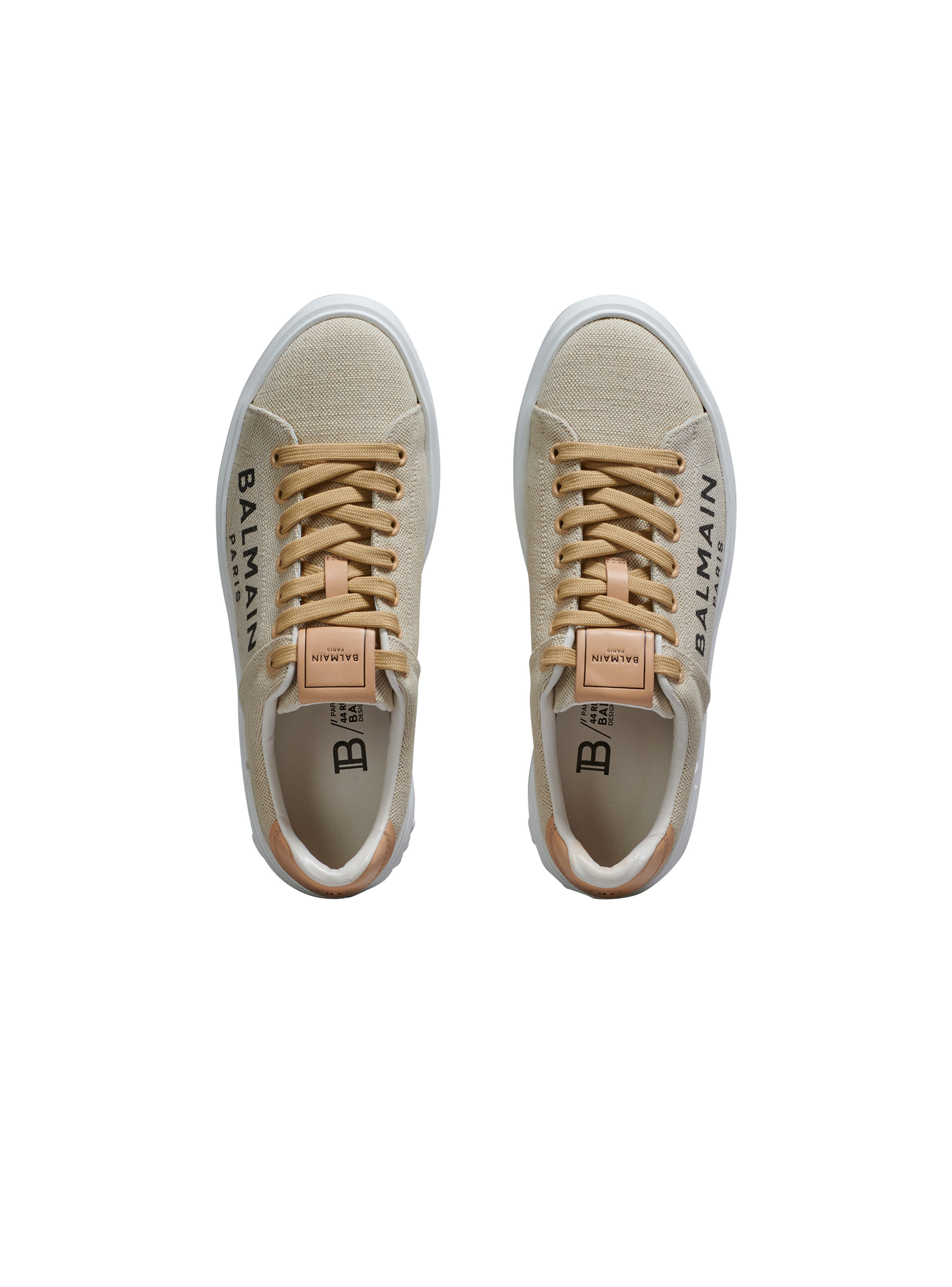 Balmain logo print canvas B-Court sneakers - 3