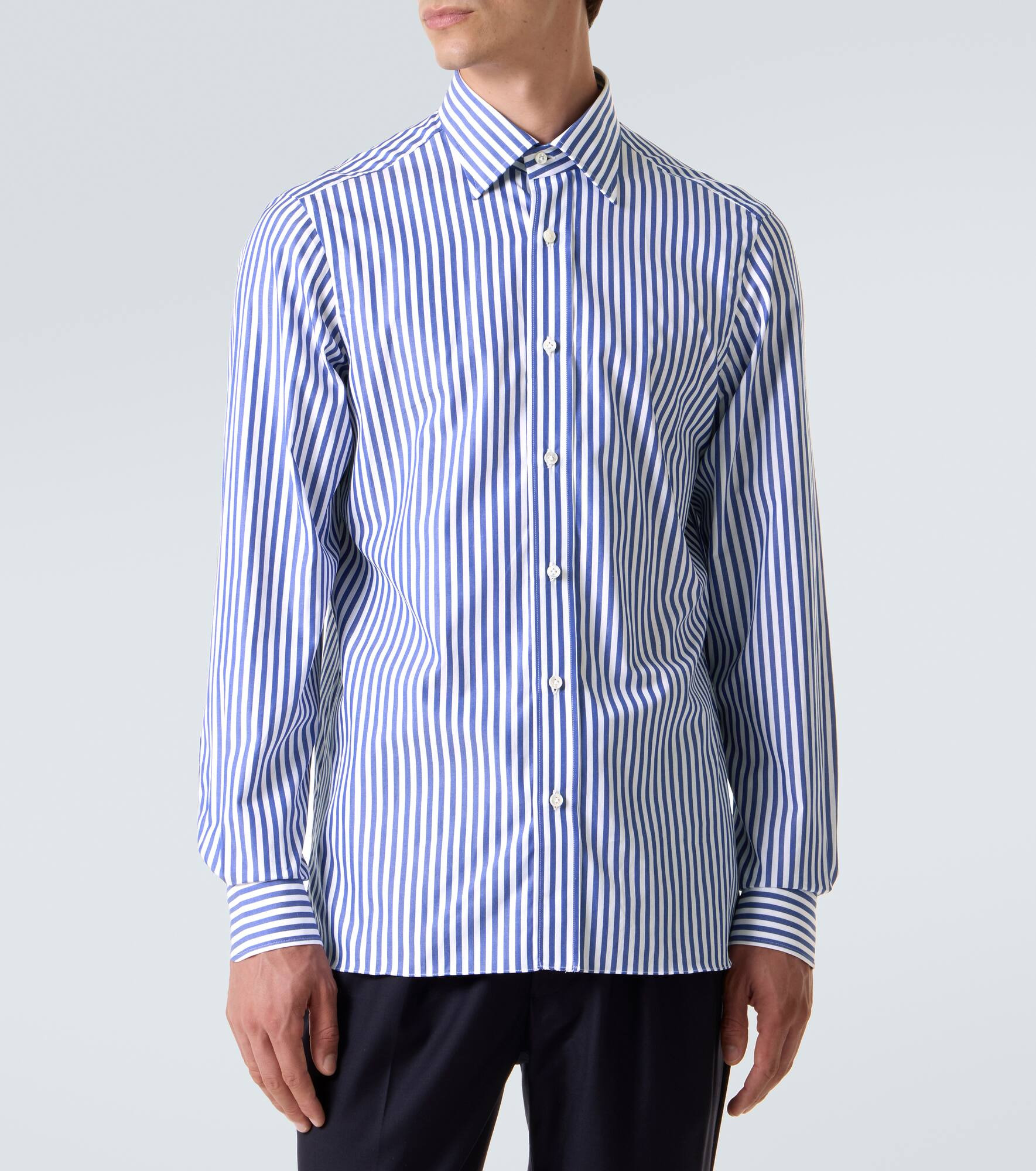 Striped cotton poplin shirt - 3