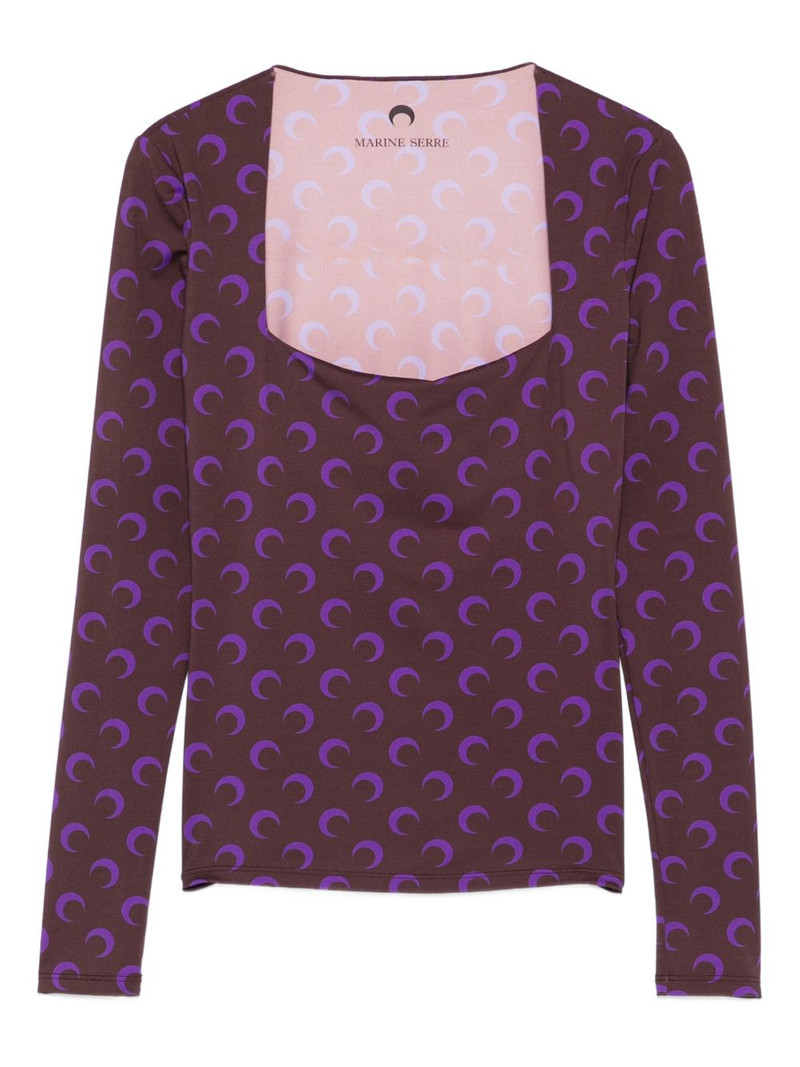 moon-print square-neck top 1