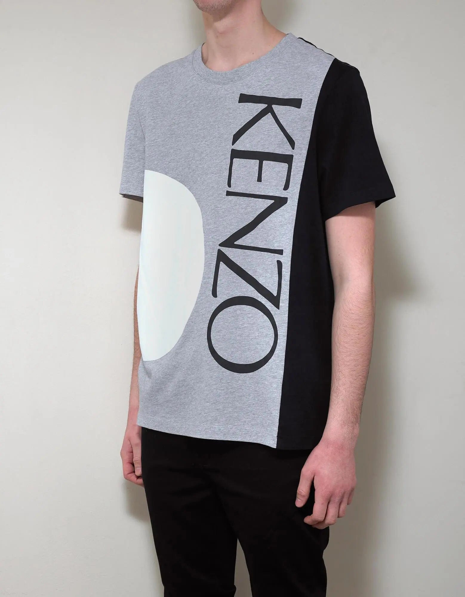 Kenzo Grey White Circle Print T-Shirt - 5