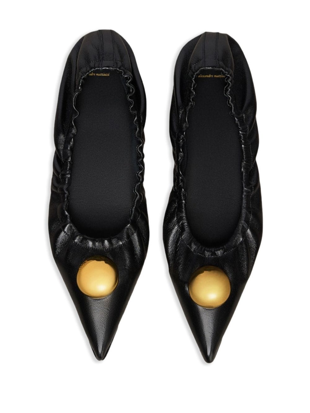 pointed-toe leather ballerinas - 4
