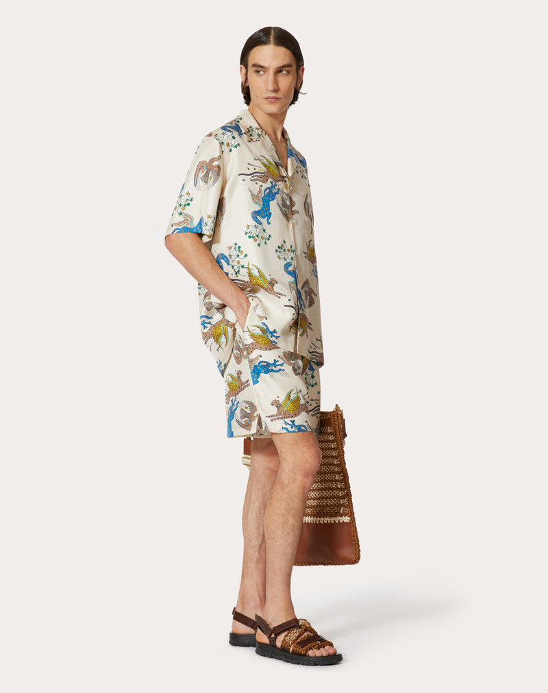 Valentino SILK BERMUDA SHORTS WITH VALENTINO UTOPIA WORLD PRINT outlook