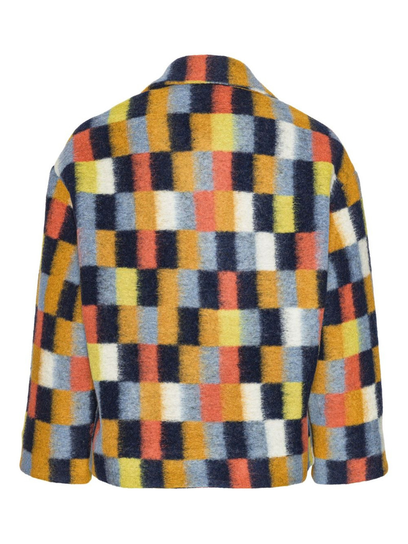 HENRIK VIBSKOV brushed square-pattern jacket outlook