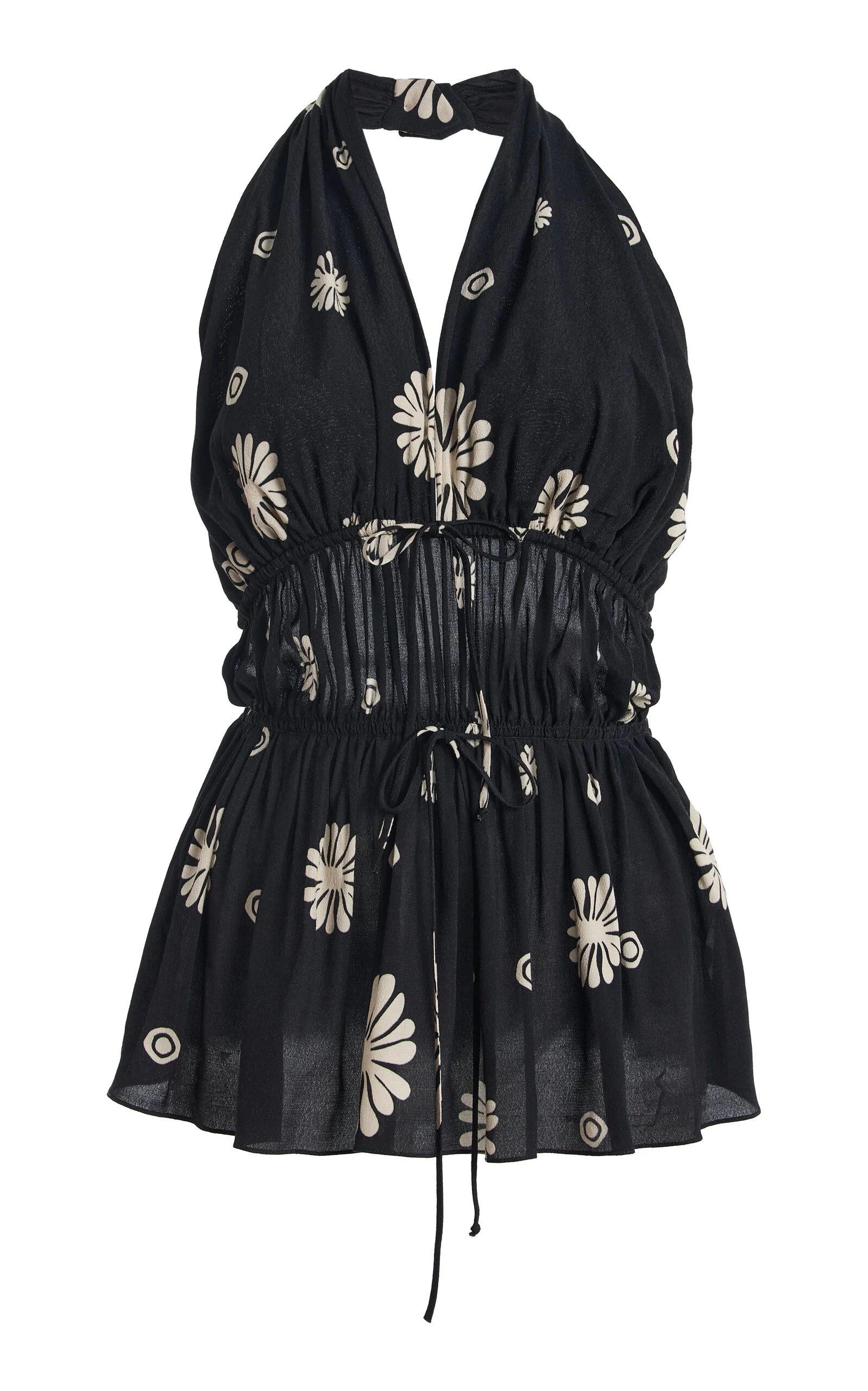 Rose Pleated Chiffon Top black/white - 1