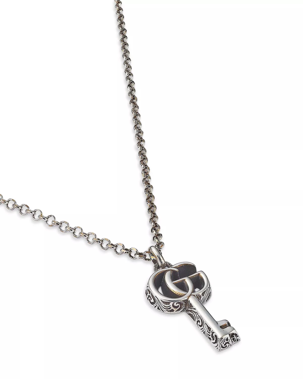Sterling Silver Marmont Interlocking G Key Pendant Necklace, 19.5" - 3