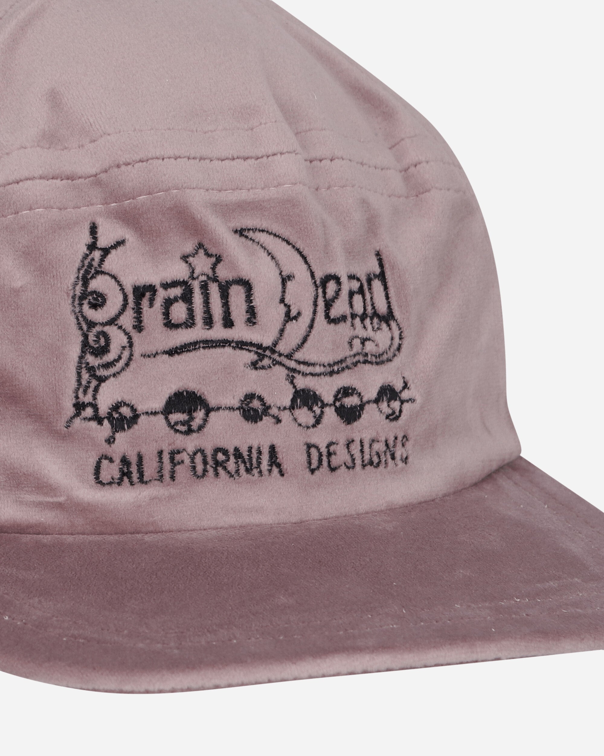 Velveteen Curved Front 6-Panel Hat Pink - 6