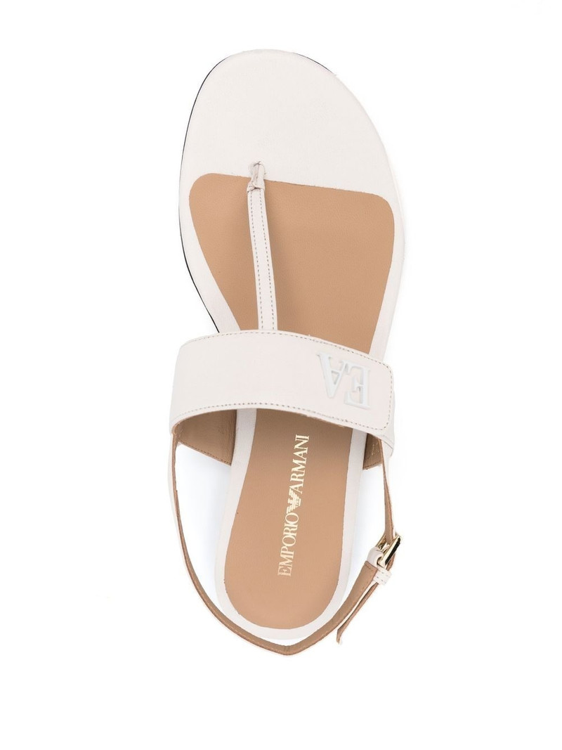 logo-plaque leather sandals 4