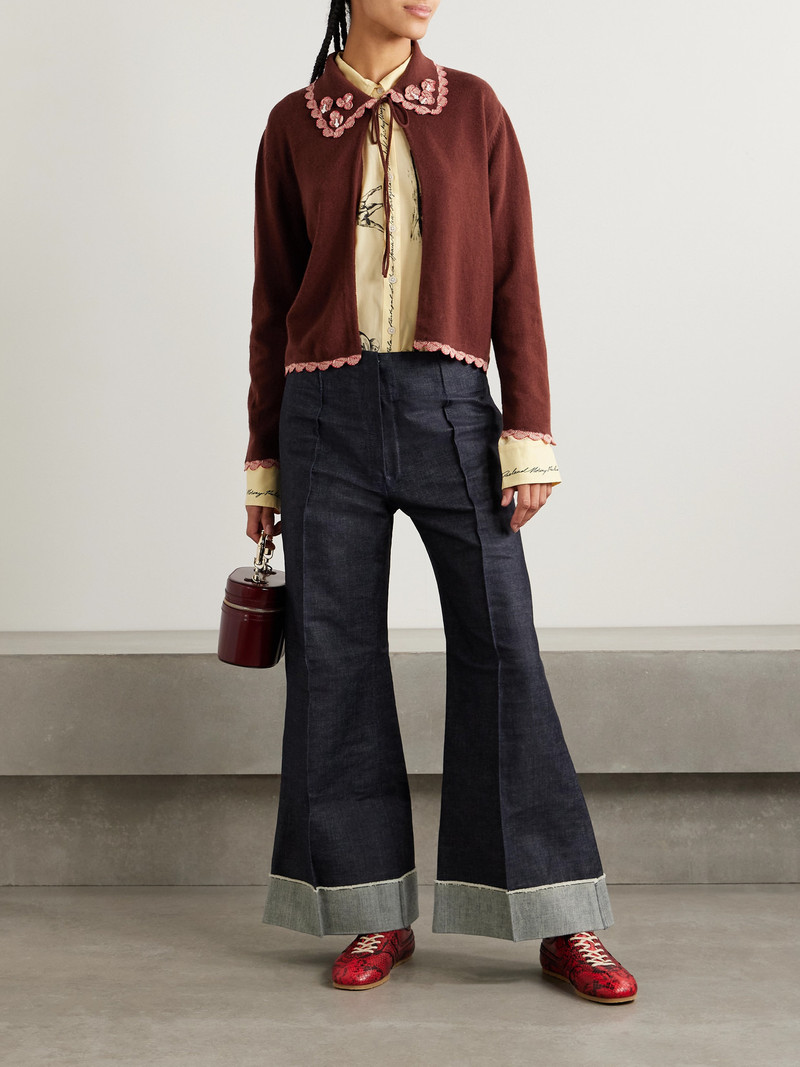 BODE Rookie Embellished Wool And Cashmere-blend Cardigan outlook