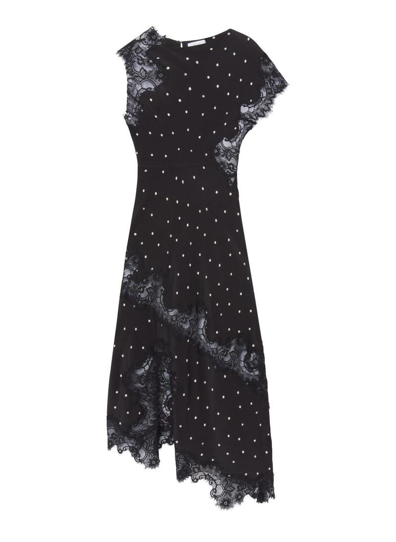 Alessia Polka Dot Crepe and Lace Maxi Dress 1