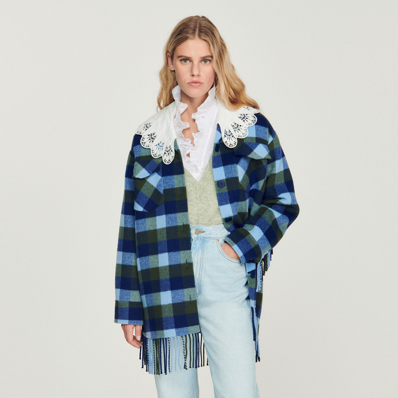 Sandro Checked coat outlook