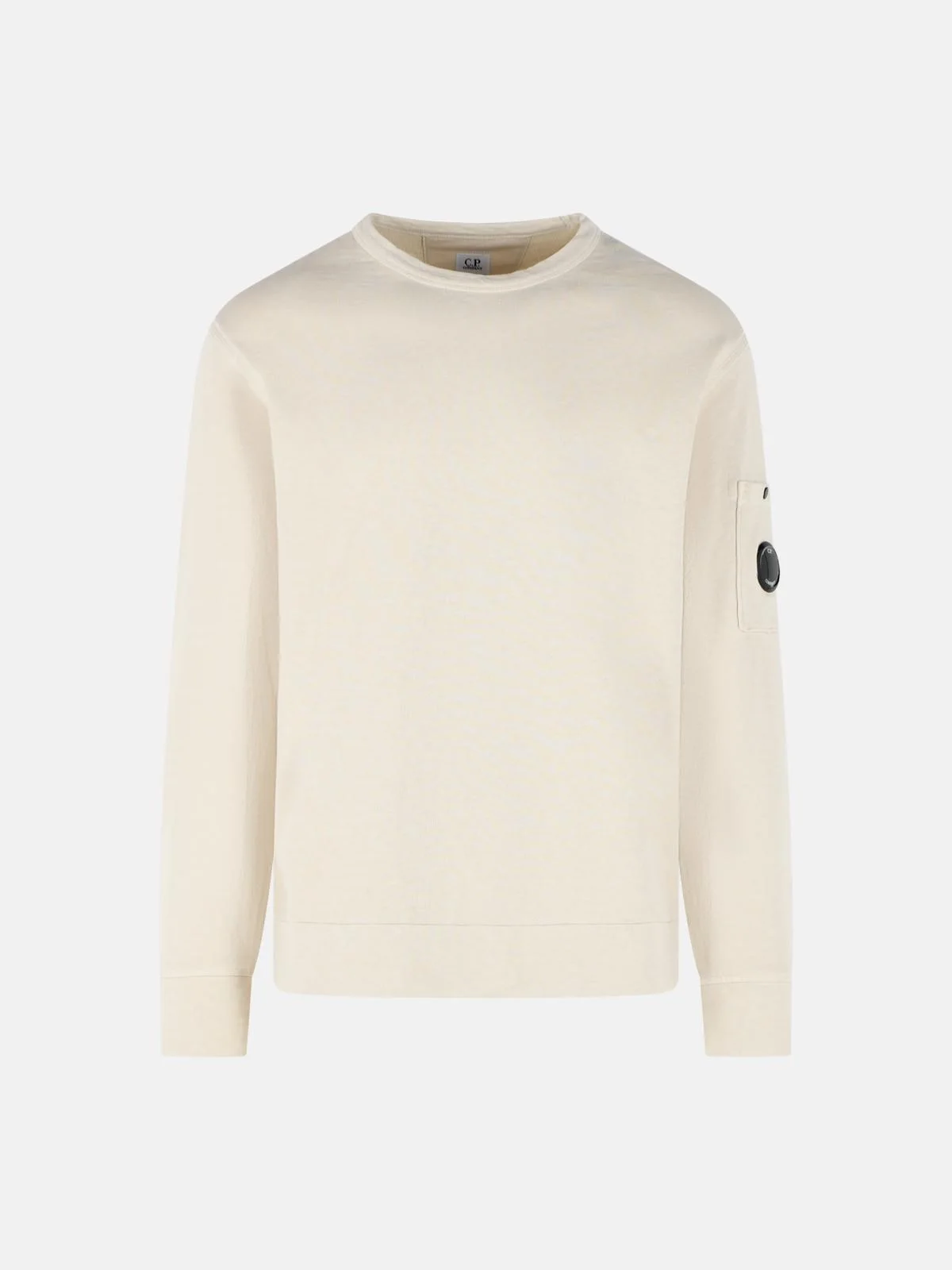 BEIGE COTTON SWEATSHIRT - 1