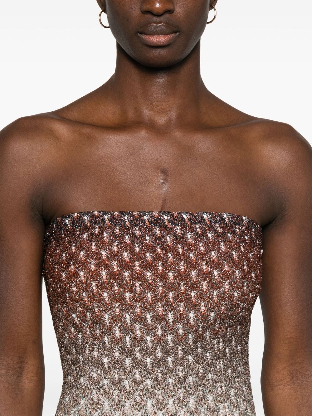 metallic-threading mini dress - 5