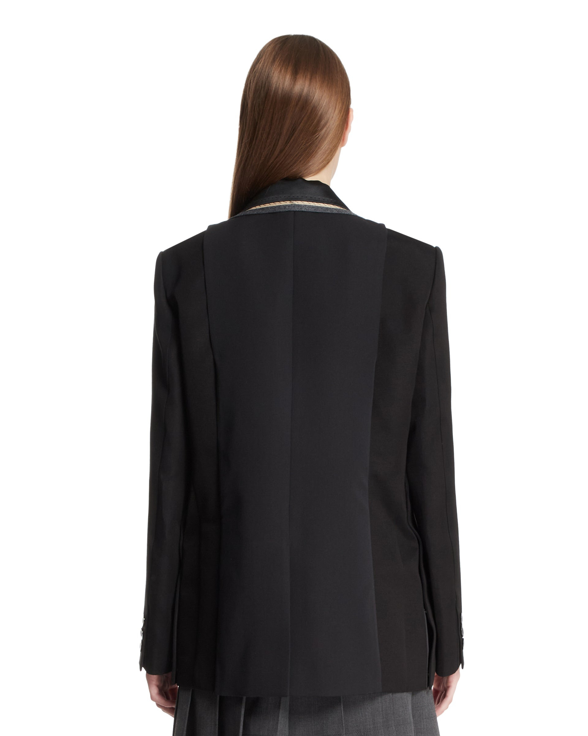 Black Double-Breasted Tailored Blazer - 3