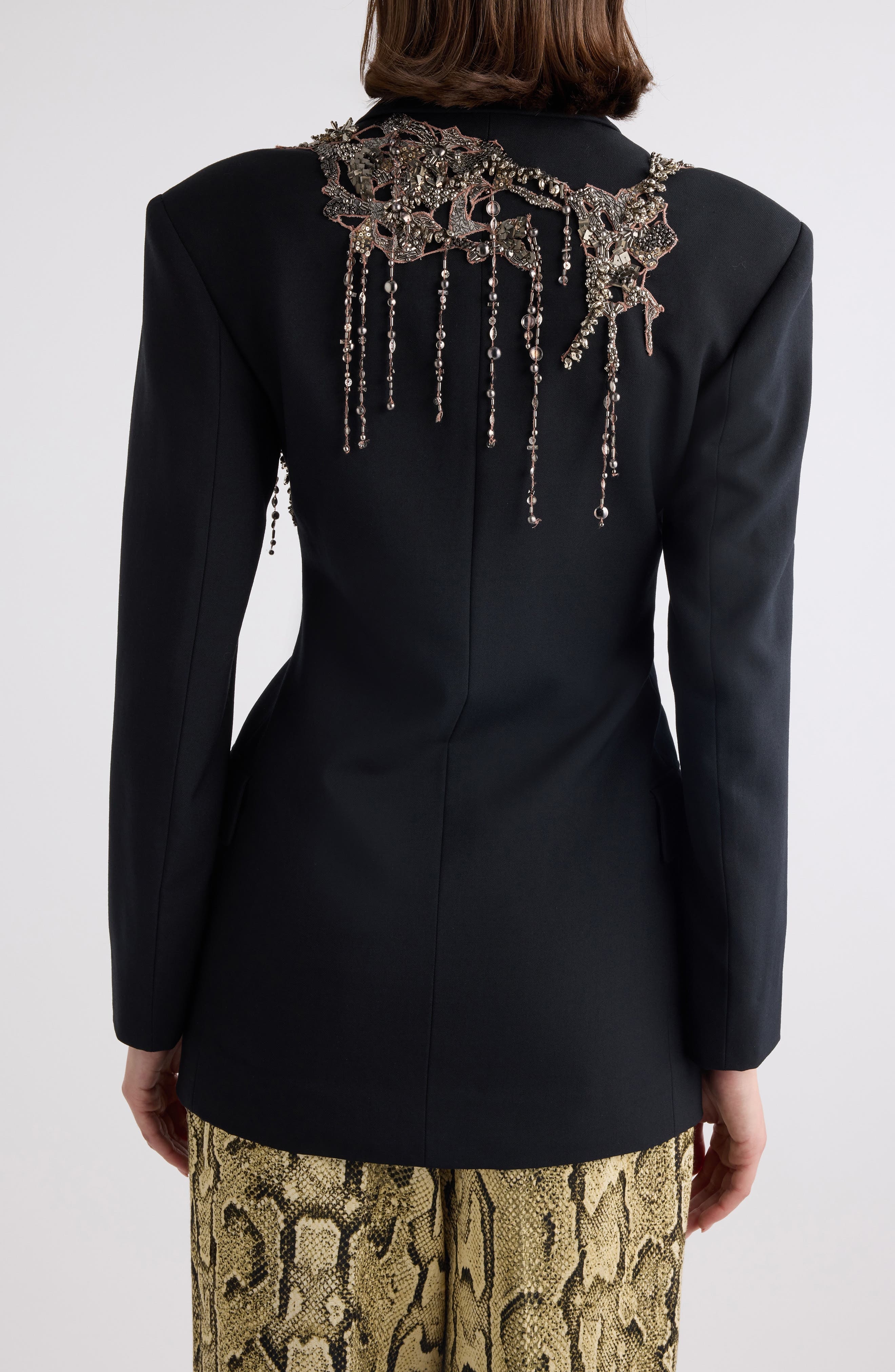 Dries Van Noten Embellished Wool & Mohair Cutaway Jacket in Black at Nordstrom - 2