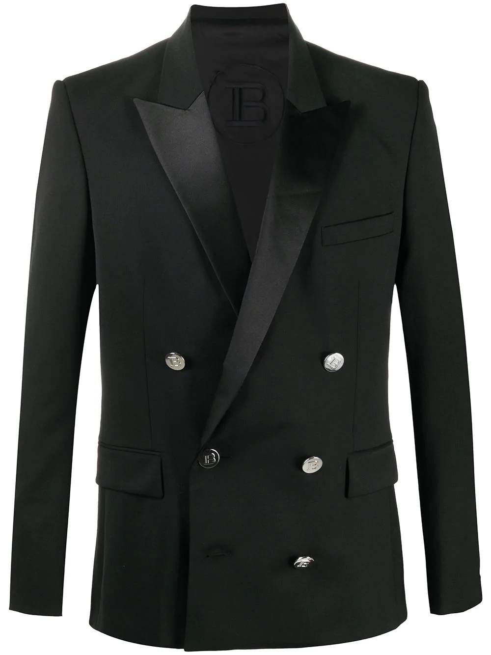 contrast lapel jacket - 1