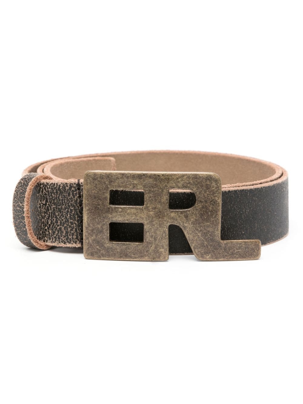 logo-plaque leather belt - 1