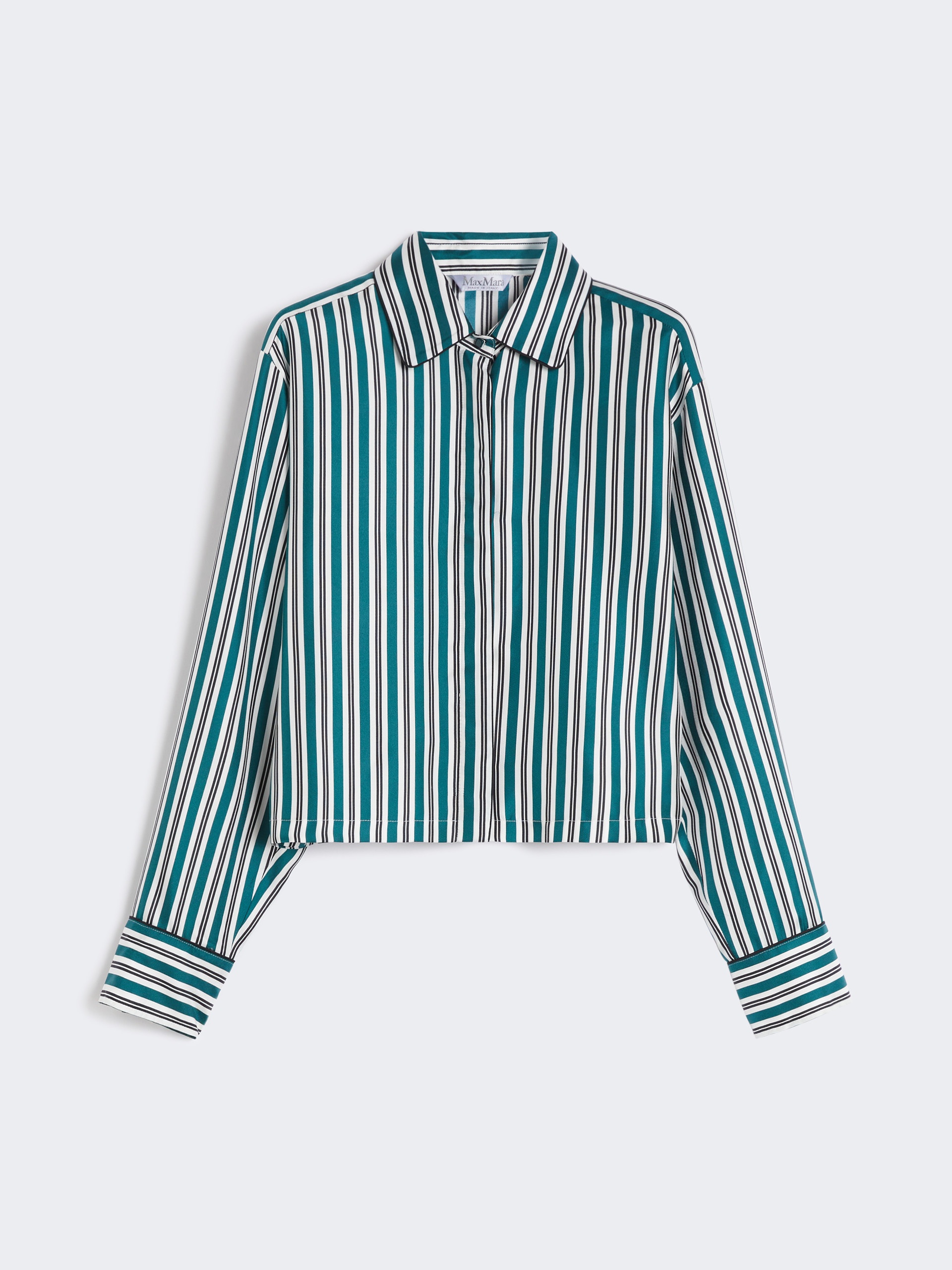 BRAMA Printed silk cropped shirt - 1