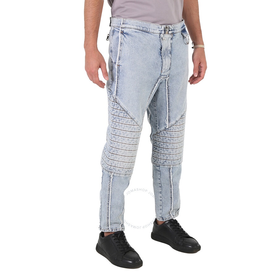 Balmain Men's Ribbed Cotton Slim-Fit Jeans - 2